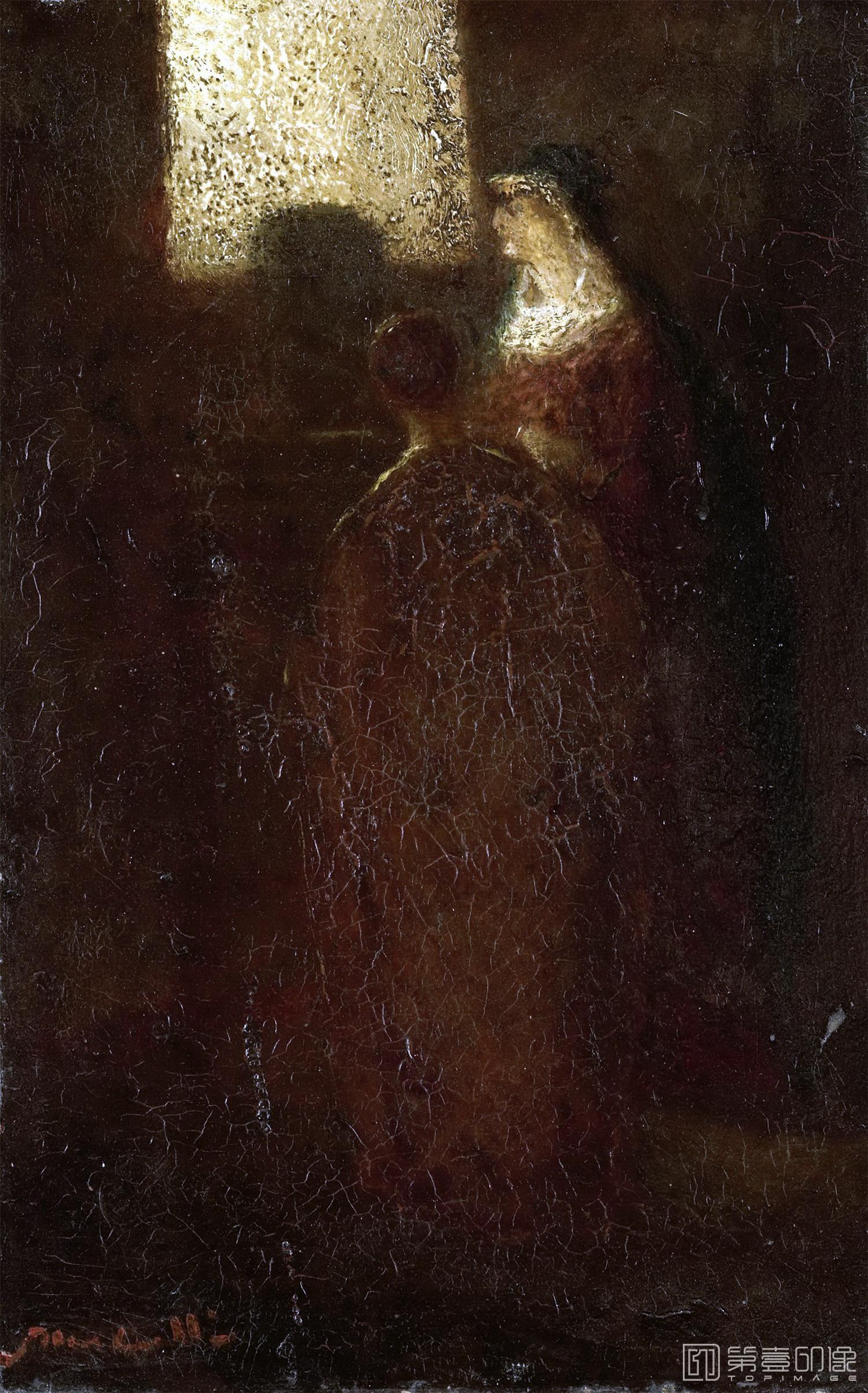 油画-荷兰阿姆斯特丹国家美术馆-Monticelli Adolphe Joseph Thomas Aan het altaar 1870-1886-1073